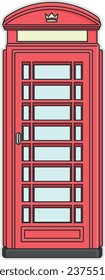 red telephone booth without background