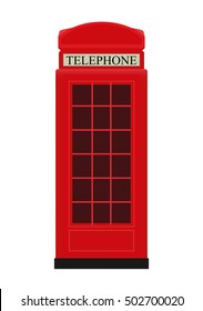 Red Telephone Box Icon Vector Illustration EPS10