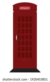 Caja de teléfono roja. ilustración vectorial