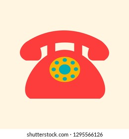 red Telephone icon vector. communication illustration symbol