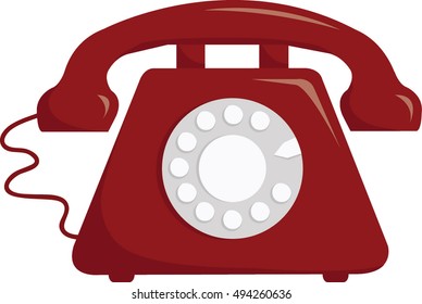 Red Telephone - Vector Illustration