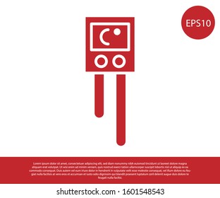 Red Temperature and humidity sensor icon isolated on white background.  Vector Illustration