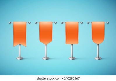 red template flags eps10 detailed vector illustration