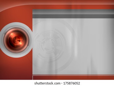 Red template. Vector layout with glossy element. Version without sample text.