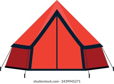 Red tent icon. Wild recreation journey shelter