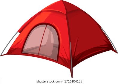 Red tent on white background illustration