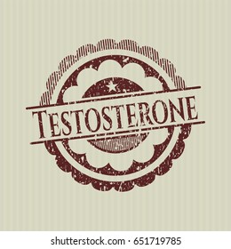 Red Testosterone distressed rubber grunge seal