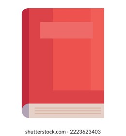 red text book library isolated icon