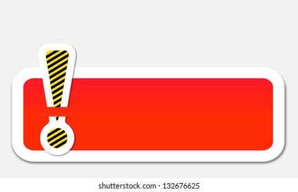 red text box with exclamation mark
