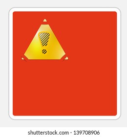 red text box with exclamation mark