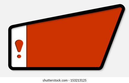 red text box with exclamation mark