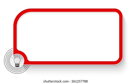 Red text box for your text and bulb symbol