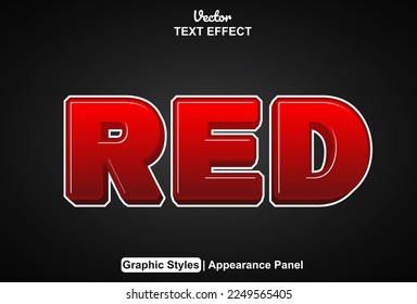 red text effect with graphic style and editable.