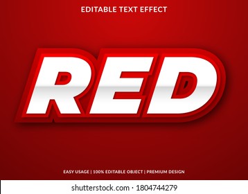 red text effect template with abstract style and bold concept use for business logo or product brand