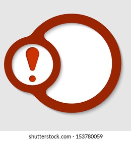 red  text frame with exclamation mark