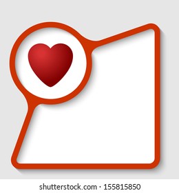 red text frame with heart