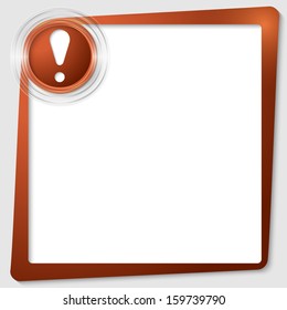 red text frame and transparent circles with a exclamation mark