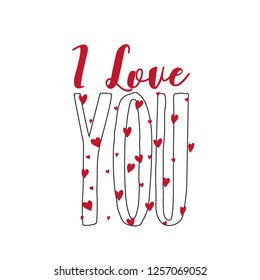 red text heart love woman girl tee illustration art vector 