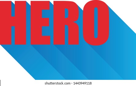 Red text of Hero with blue wake.