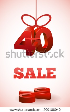 red text SALE with 40 percent