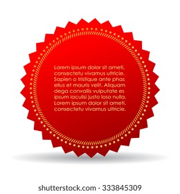 Red text star illustration isolated on white background