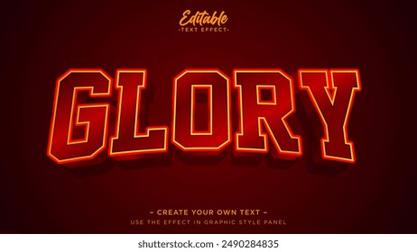Red text style headline. Glory banner with 3d style for poster or greeting card