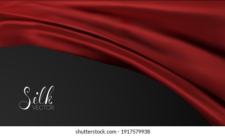 Red textile background. Luxury background template vector illustration. Award nomination design element. Red Fashion Background.