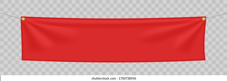 Red Textile Banner With Folds