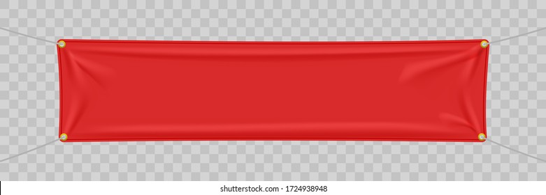 Red Textile Banner With Folds