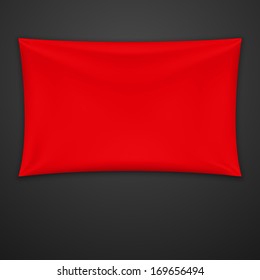 Red Textile Banner. Vector