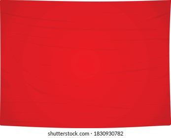 Red  textile banner. vector illustration