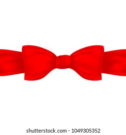 Red textile Bow and ribbon