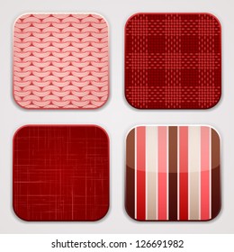 Red textile squares.