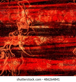 Red texture. The horizontal and wavy intersecting stripes. Abstract seamless vector background for fabric printing, home design, book covers. Grunge pattern