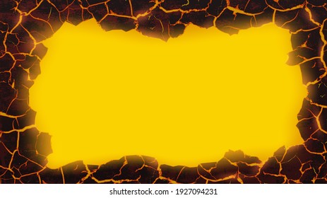 Red texture of molten lava. Template for copy space. Vector background.