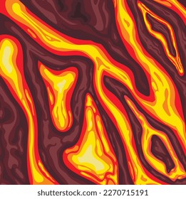 Red texture of molten lava. Vector background. Lava texture for game. hot molten magma. Cartoon vector illustration