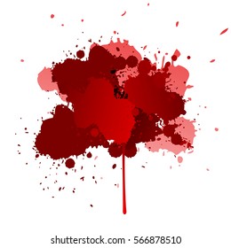 Red texture ,stains,splash,spot,drops design elements. Summer vector. Bright design template. Warm colorsredmagenta Artistic brush Love