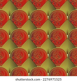 Fondo abstracto de textura roja con una combinación de líneas doradas