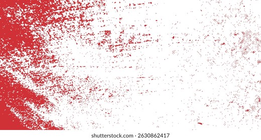 Trazo de pincel texturizado rojo sobre fondo blanco
