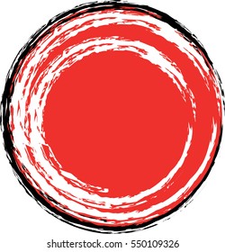 Red textured circle