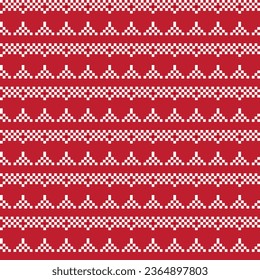 Red Textured fair isle diseño de patrones sin fisuras para ropa de cama, textiles de moda, gráficos