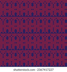Red Textured fair isle seamless pattern design for knitwear, fashion textile, graphics