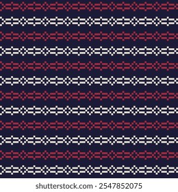 Red Textured fair isle seamless pattern design for knitwear, fashion textile, graphics