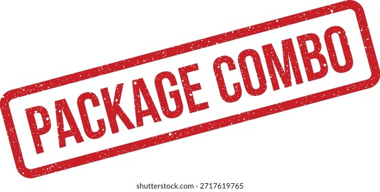 Um carimbo combinado vermelho e texturizado, adequado para destacar pacotes de produtos, ofertas combinadas ou agrupamentos especiais.