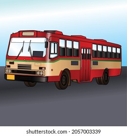 Red Thai Bus - Vector.