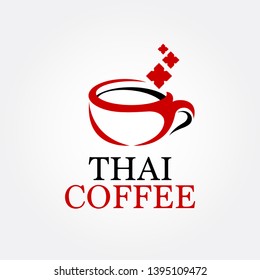 Red Thai Coffee Cup Logo
