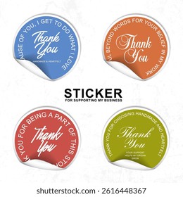 Red Thank You Badge Stickers for Business Customer Appreciation