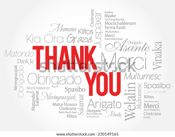 Red Thank You Word Cloud Vector Stock Vector (Royalty Free) 230149165 ...