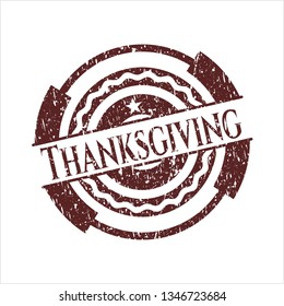 Red Thanksgiving distress rubber seal with grunge texture