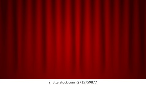 Fondo rojo de la cortina del teatro con la cortina dramática del escenario